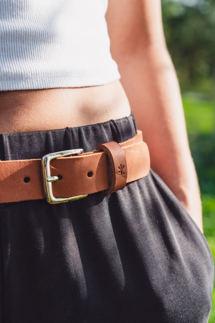 Gürtel aus Madlitzer Naturleder (hellbraun)