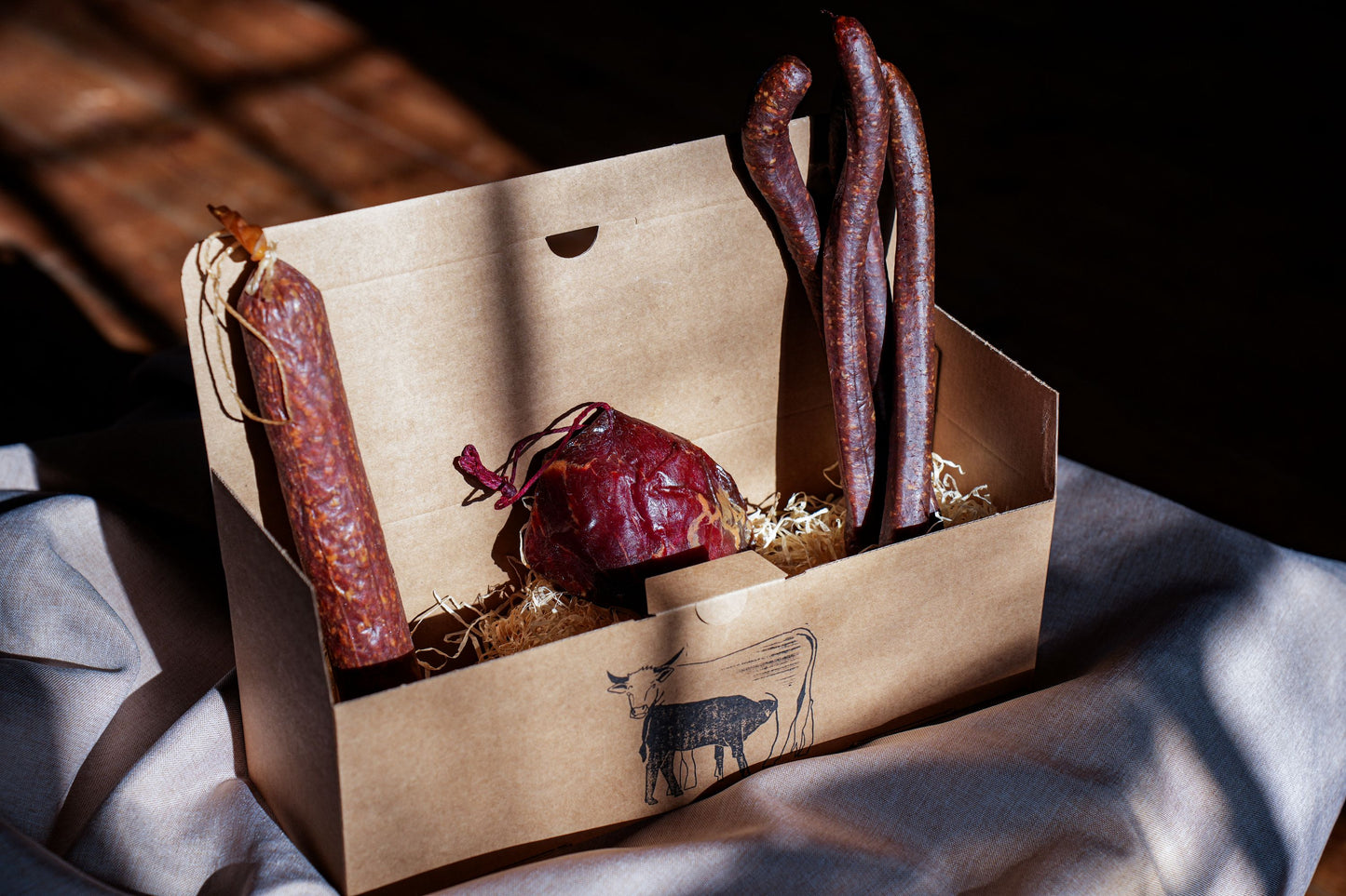 Kleine Wurst-Geschenkbox vom Bio-Weiderind